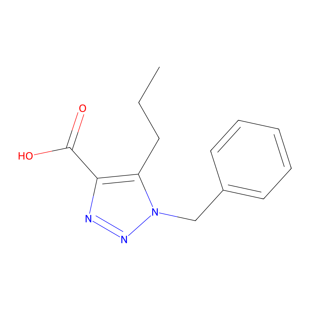 1-benzyl-5-propyl-1H-1,2,3-triazole-4-carboxylic acid molecular structure, CAS 1266820-35-2