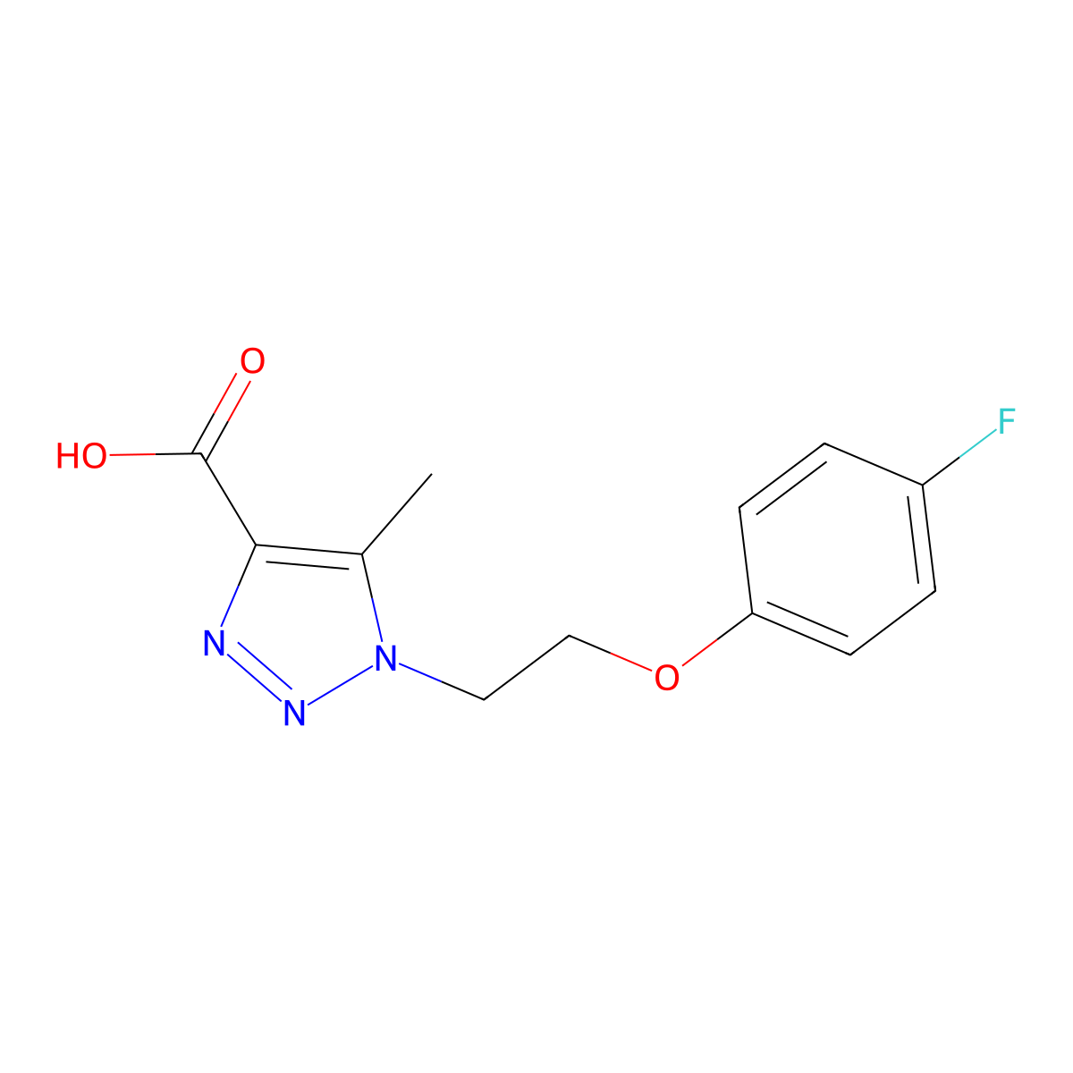1-[2-(4-fluorophenoxy)ethyl]-5-methyl-1H-1,2,3-triazole-4-carboxylic acid molecular structure, CAS 1266821-37-7