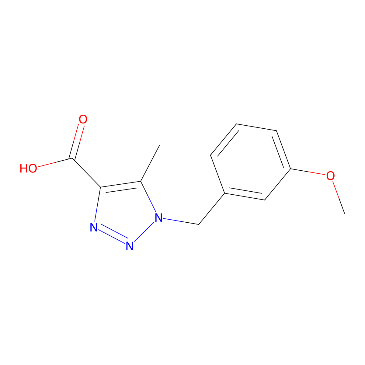 1-(3-methoxybenzyl)-5-methyl-1H-1,2,3-triazole-4-carboxylic acid molecular structure, CAS 1266821-43-5