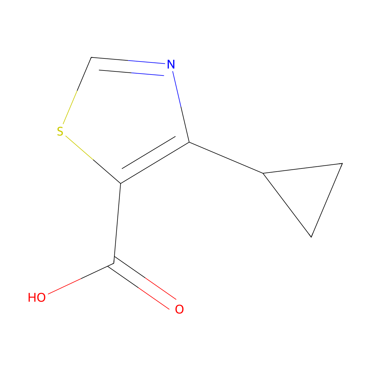 4-Cyclopropyl-1,3-thiazole-5-carboxylic acid molecular structure, CAS 1266822-87-0