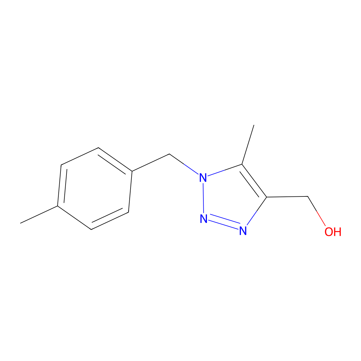 {5-methyl-1-[(4-methylphenyl)methyl]-1H-1,2,3-triazol-4-yl}methanol molecular structure, CAS 1266829-52-0