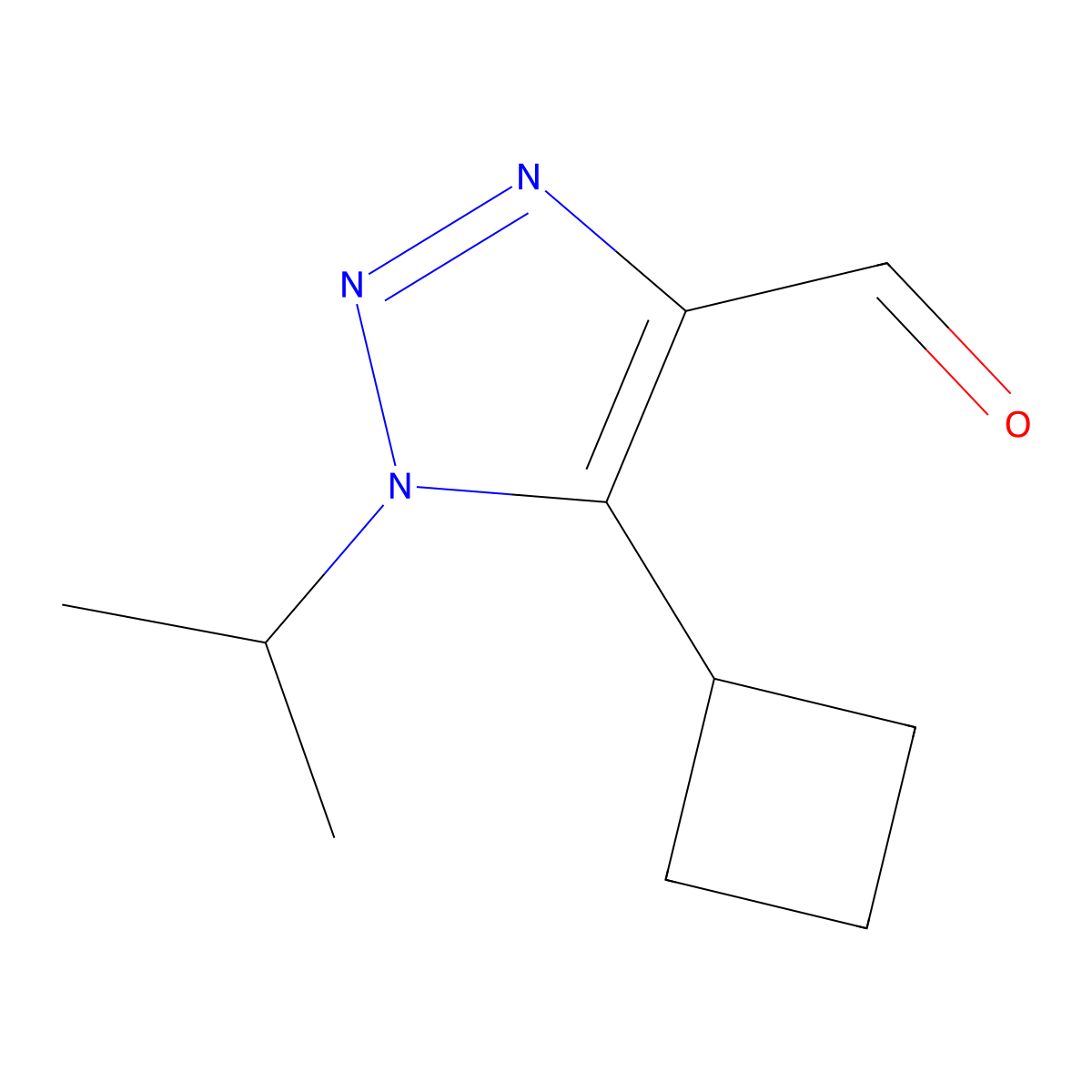 5-Cyclobutyl-1-(propan-2-yl)-1H-1,2,3-triazole-4-carbaldehyde molecular structure, CAS 1266831-68-8