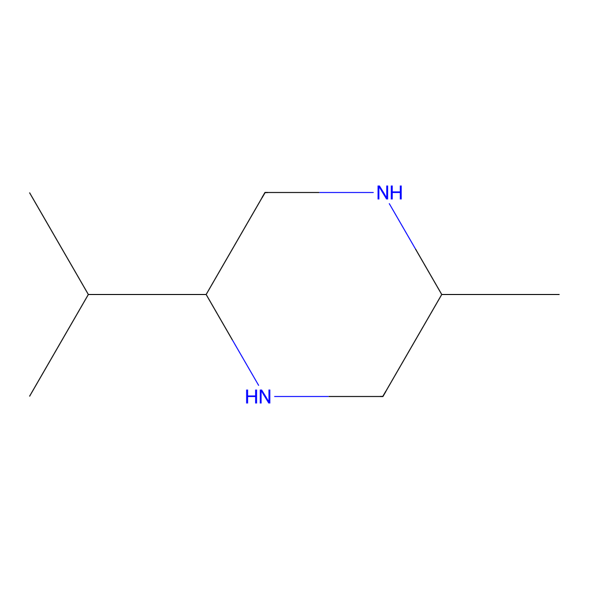 2-Isopropyl-5-methylpiperazine molecular structure, CAS 1266832-12-5