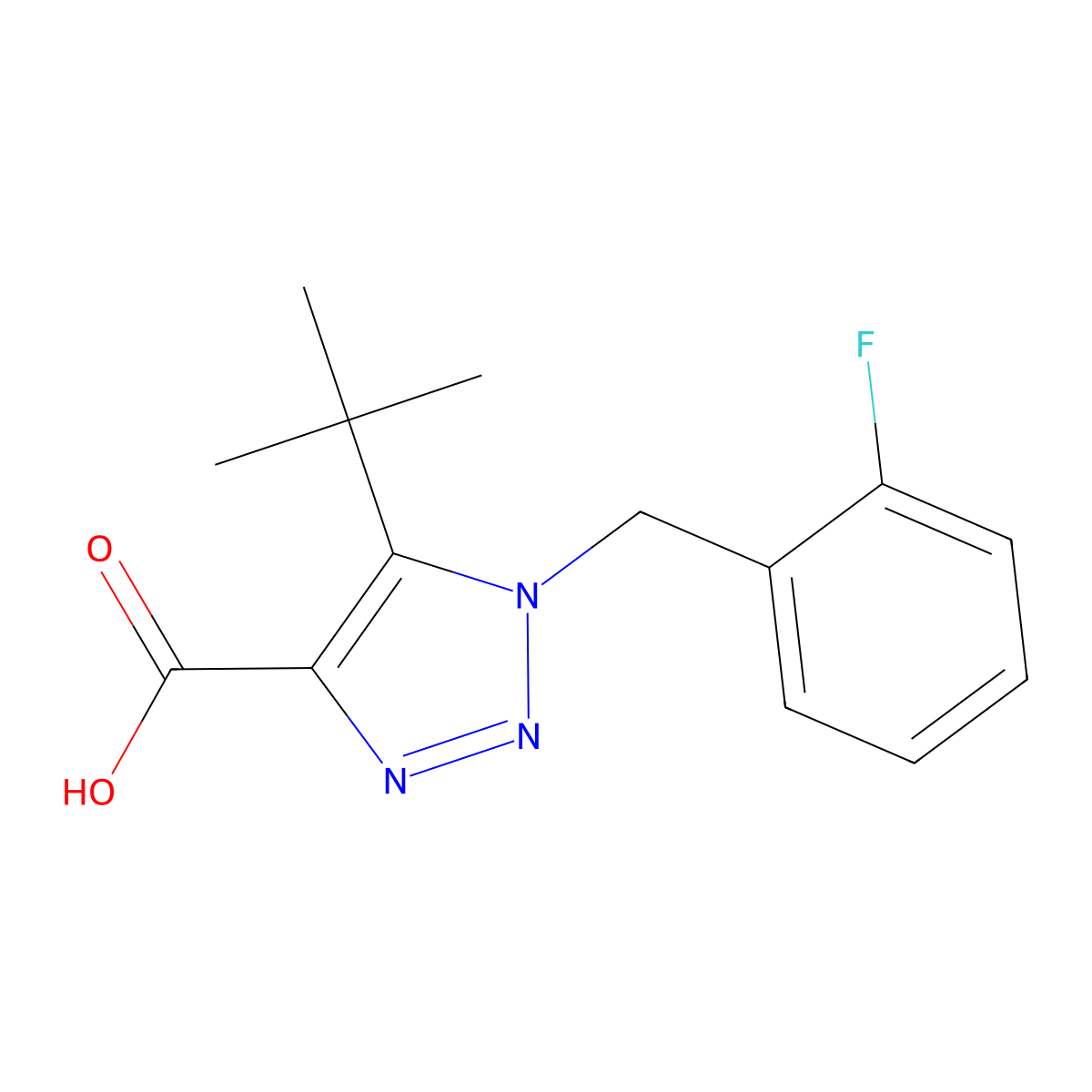 5-tert-butyl-1-[(2-fluorophenyl)methyl]-1H-1,2,3-triazole-4-carboxylic acid molecular structure, CAS 1266832-16-9