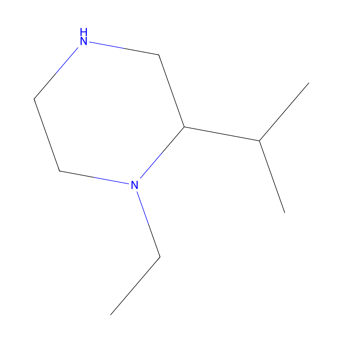 1-Ethyl-2-(propan-2-yl)piperazine molecular structure, CAS 1266832-40-9