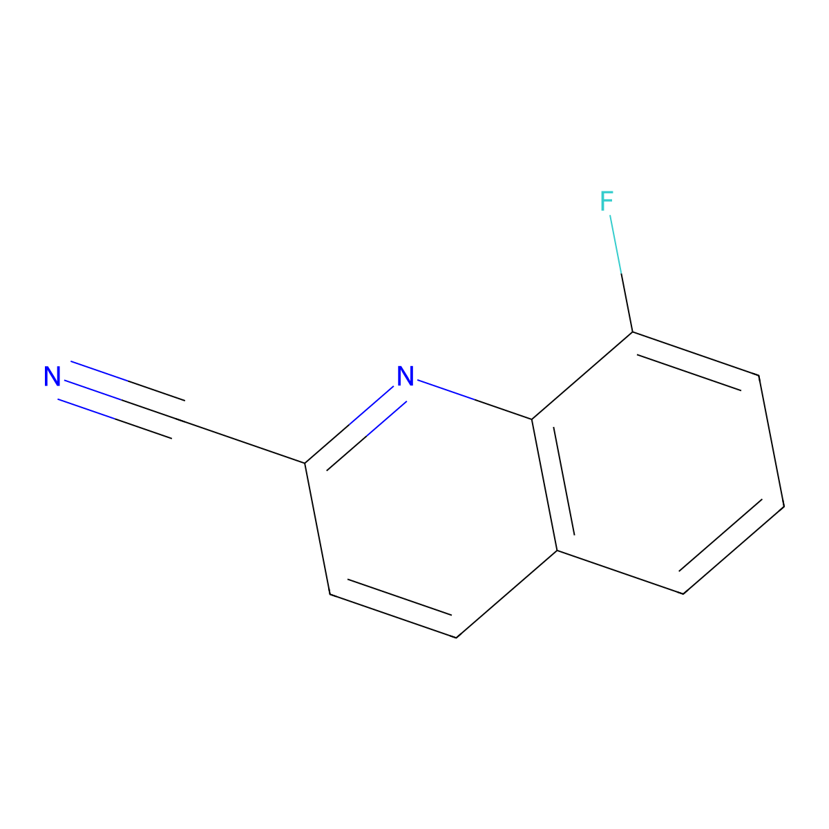 8-Fluoroquinoline-2-carbonitrile molecular structure, CAS 1266833-18-4