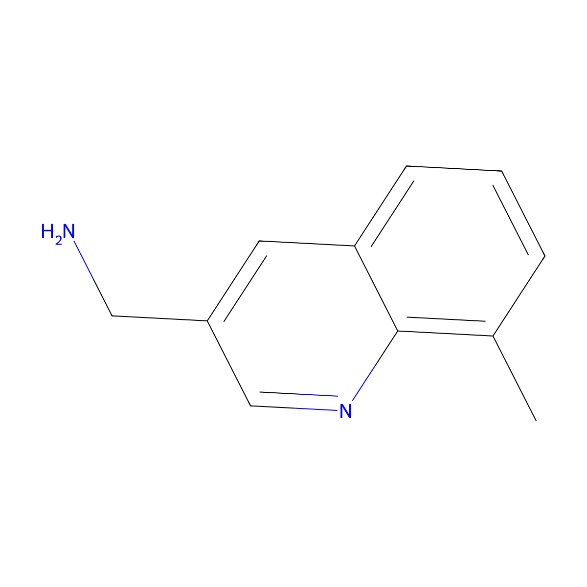 (8-Methylquinolin-3-yl)methanamine molecular structure, CAS 1266833-40-2