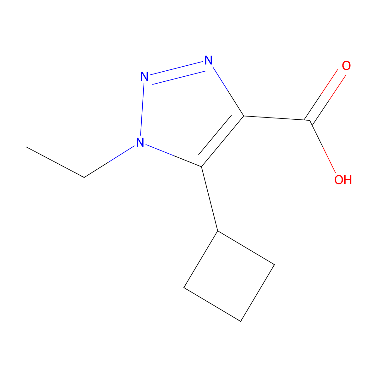 5-Cyclobutyl-1-ethyl-1H-1,2,3-triazole-4-carboxylic acid molecular structure, CAS 1266841-03-5