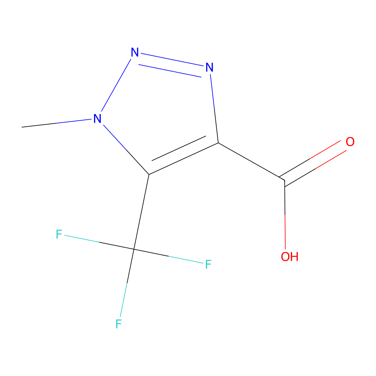1-methyl-5-(trifluoromethyl)-1H-1,2,3-triazole-4-carboxylic acid molecular structure, CAS 1266841-66-0