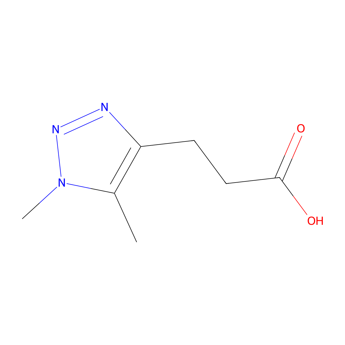 3-(Dimethyl-1H-1,2,3-triazol-4-yl)propanoic acid molecular structure, CAS 1266842-65-2