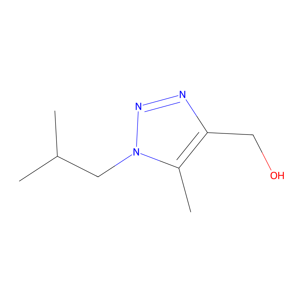 [5-Methyl-1-(2-methylpropyl)-1H-1,2,3-triazol-4-yl]methanol molecular structure, CAS 1266842-85-6