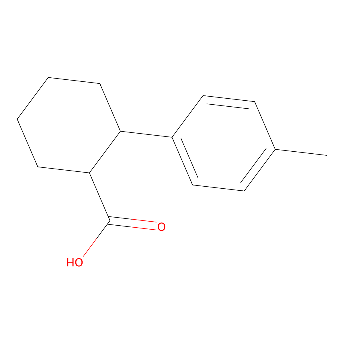 2-(4-Methylphenyl)cyclohexane-1-carboxylic acid molecular structure, CAS 1266843-52-0