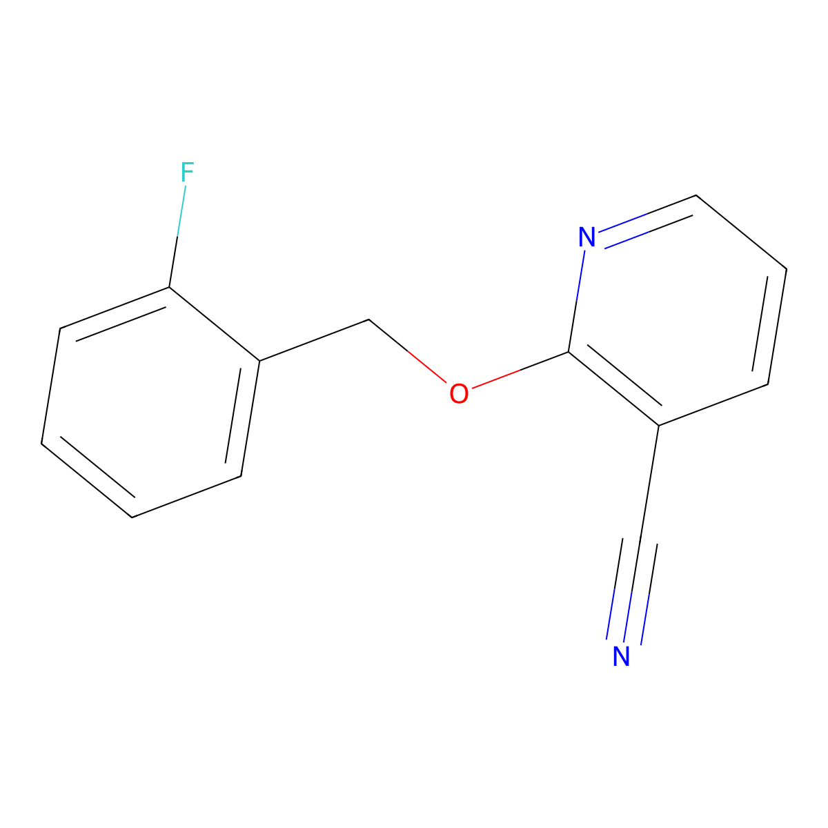 2-[(2-Fluorophenyl)methoxy]pyridine-3-carbonitrile molecular structure, CAS 1266843-58-6