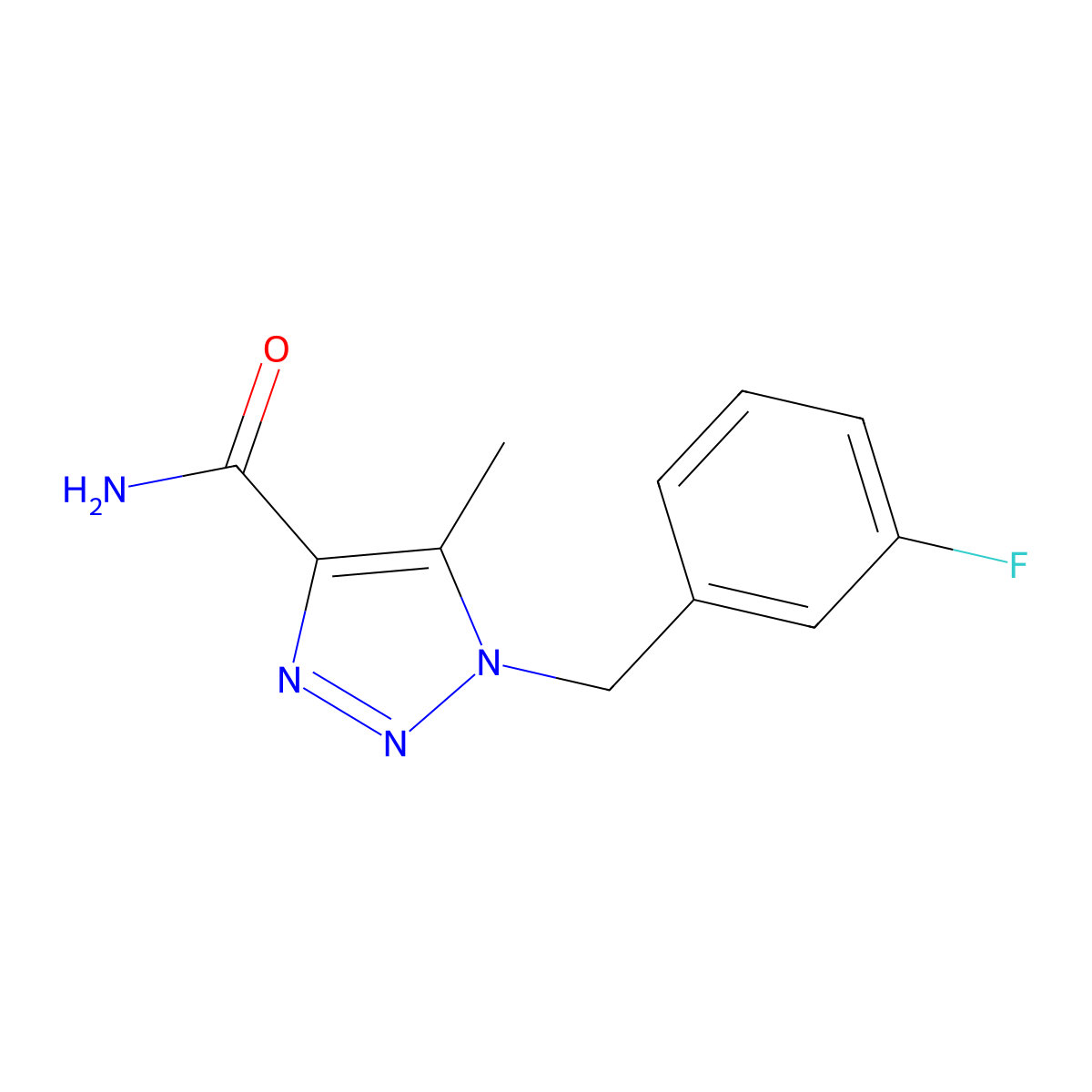 1-(3-fluorobenzyl)-5-methyl-1H-1,2,3-triazole-4-carboxamide molecular structure, CAS 1266846-75-6