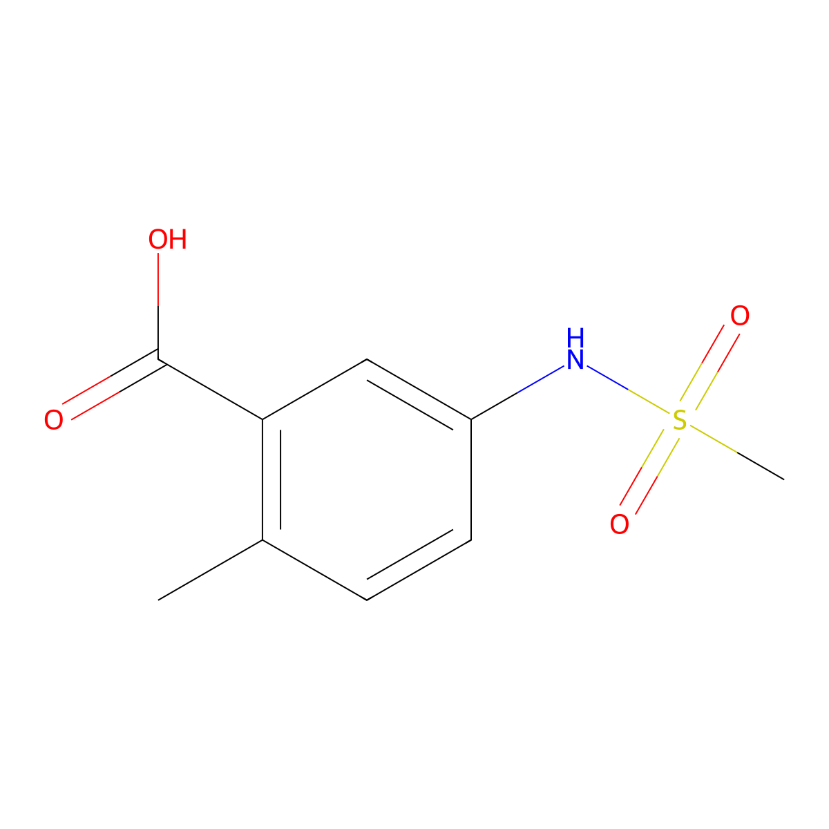 5-Methanesulfonamido-2-methylbenzoic acid molecular structure, CAS 1266854-73-2