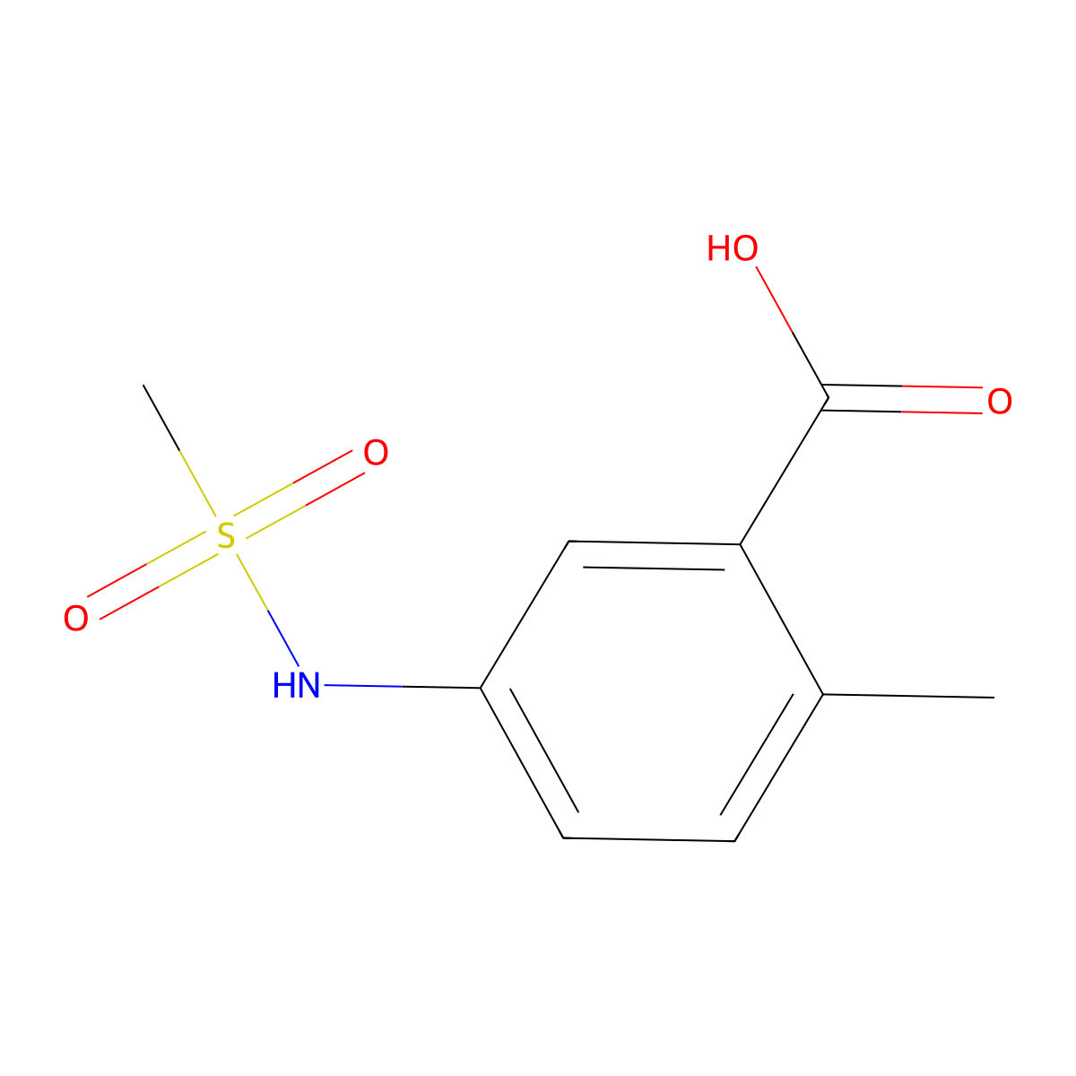 5-Methanesulfonamido-2-methylbenzoic acid molecular structure, CAS 1266854-73-2