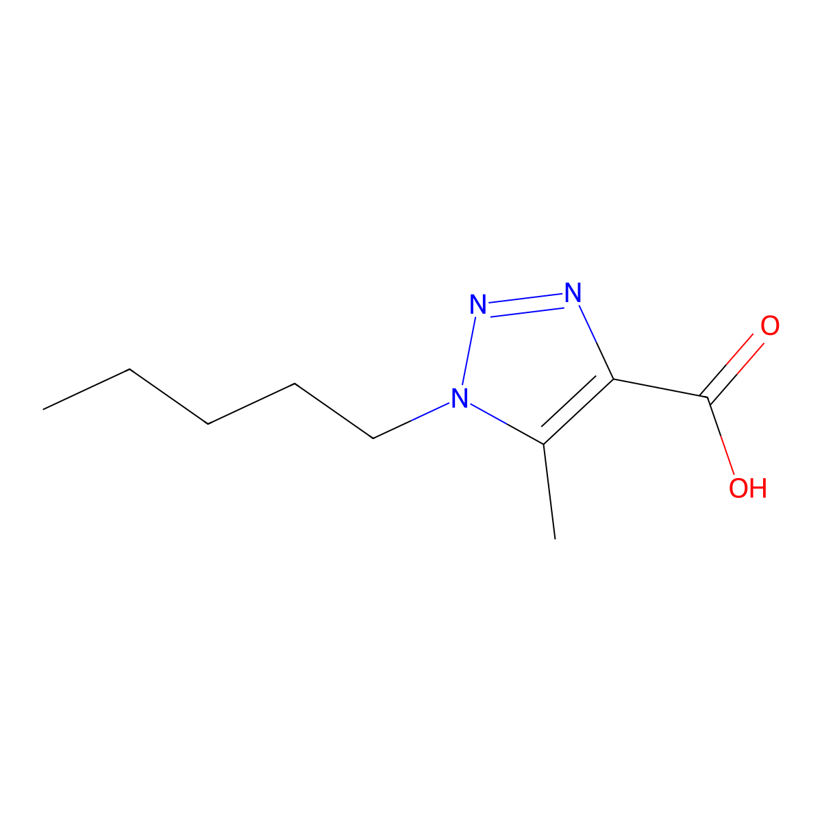 5-Methyl-1-pentyl-1h-1,2,3-triazole-4-carboxylic acid molecular structure, CAS 1266857-06-0
