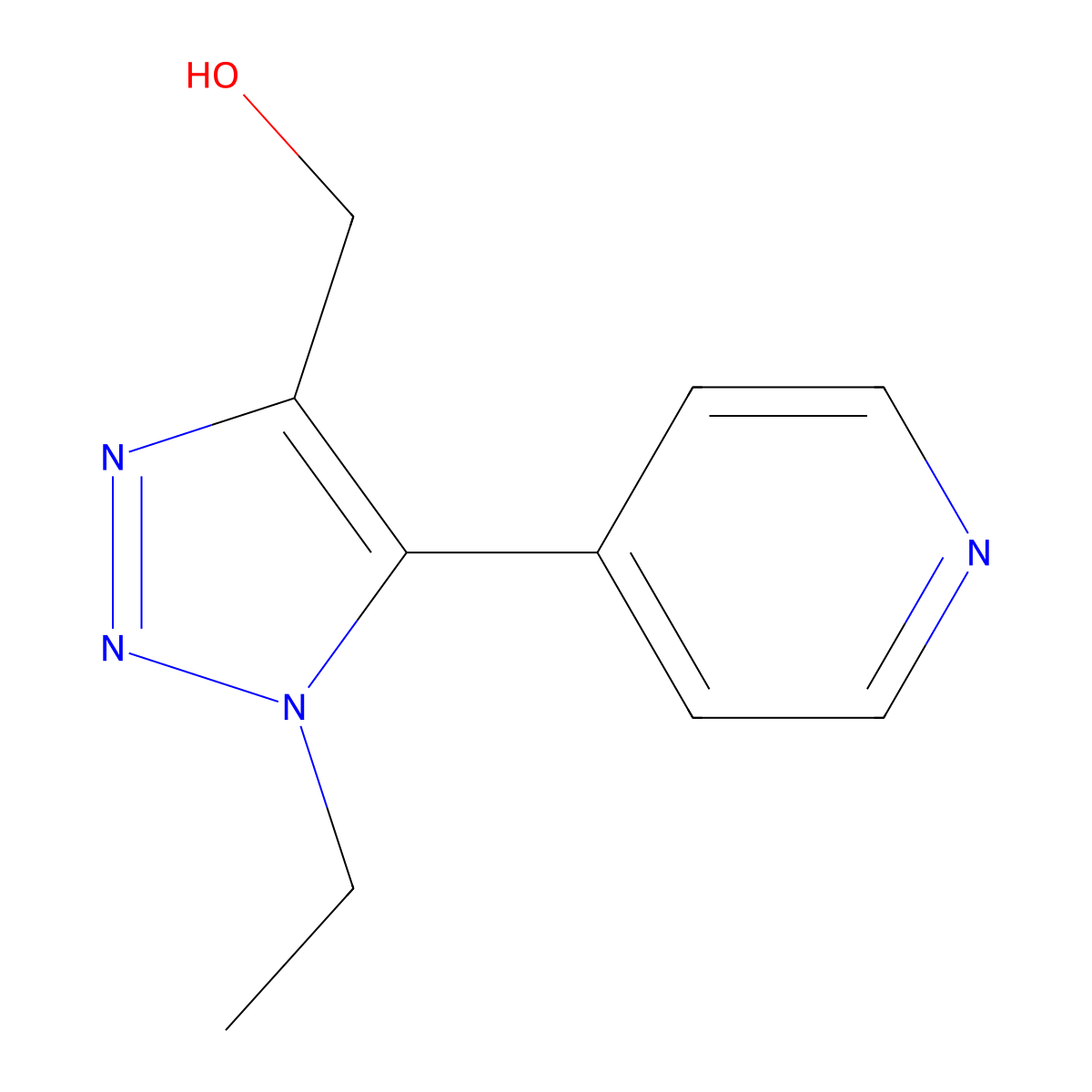 [1-Ethyl-5-(pyridin-4-yl)-1H-1,2,3-triazol-4-yl]methanol molecular structure, CAS 1266859-49-7
