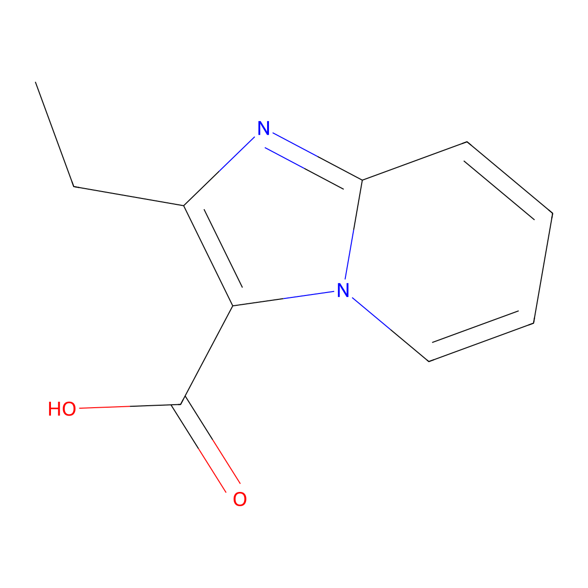 2-Ethylimidazo[1,2-a]pyridine-3-carboxylic acid molecular structure, CAS 1266866-71-0