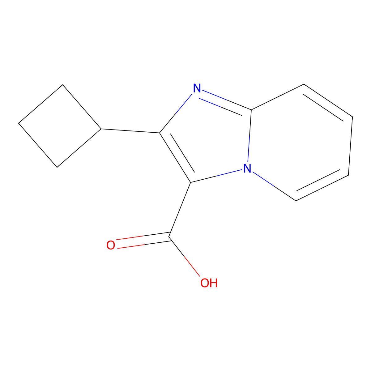 2-Cyclobutylimidazo[1,2-a]pyridine-3-carboxylic acid molecular structure, CAS 1266866-86-7