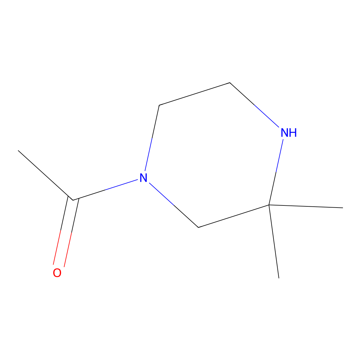 1-(3,3-Dimethylpiperazin-1-yl)ethan-1-one molecular structure, CAS 1266867-75-7