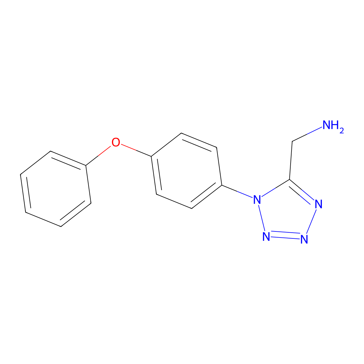 [1-(4-phenoxyphenyl)-1H-1,2,3,4-tetrazol-5-yl]methanamine molecular structure, CAS 1266868-57-8