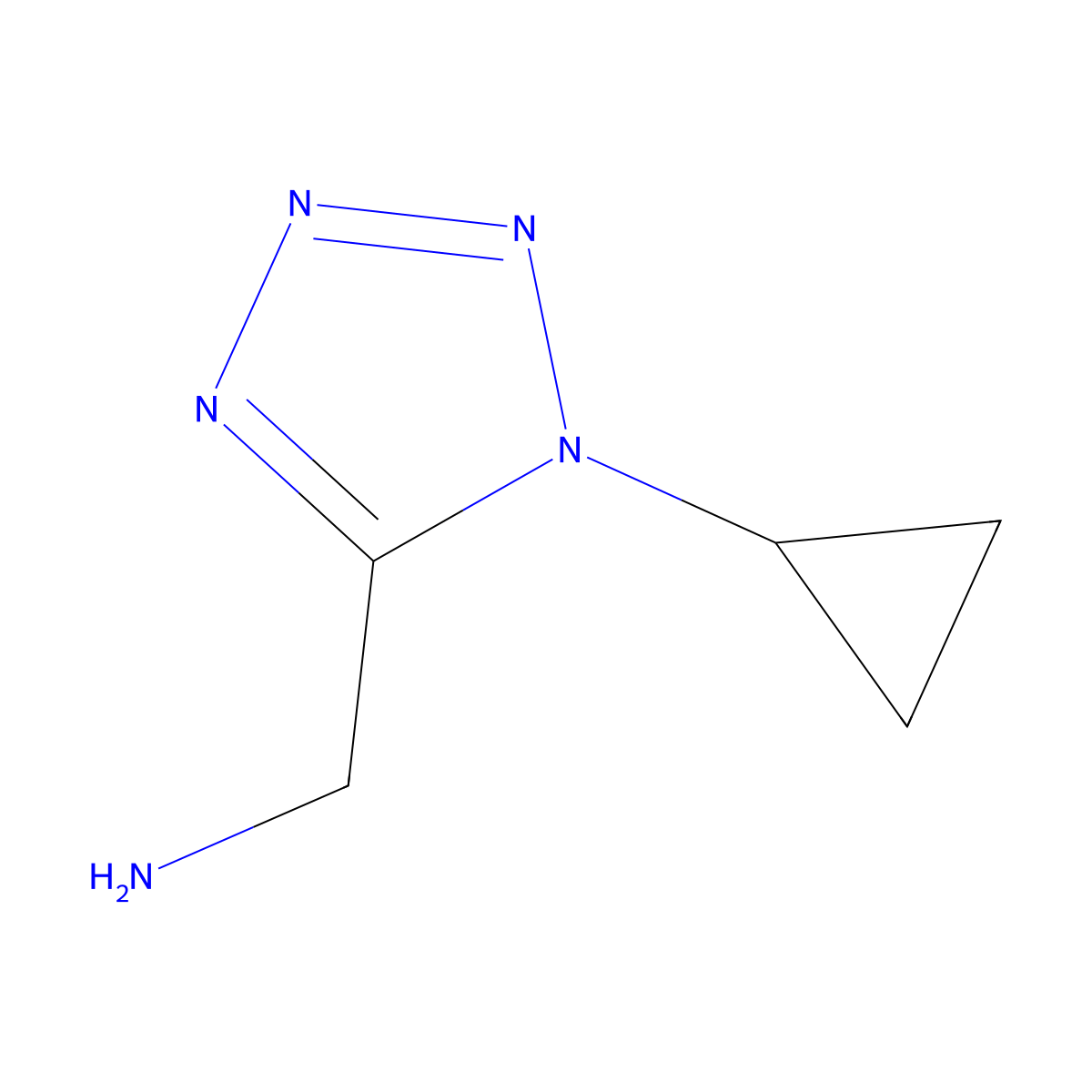 (1-cyclopropyl-1H-1,2,3,4-tetrazol-5-yl)methanamine molecular structure, CAS 1266870-97-6