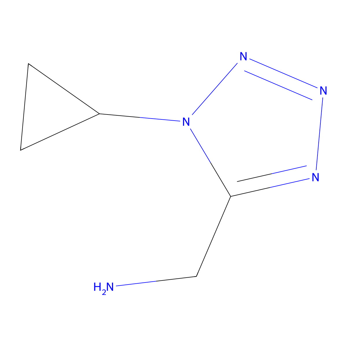 (1-cyclopropyl-1H-1,2,3,4-tetrazol-5-yl)methanamine molecular structure, CAS 1266870-97-6