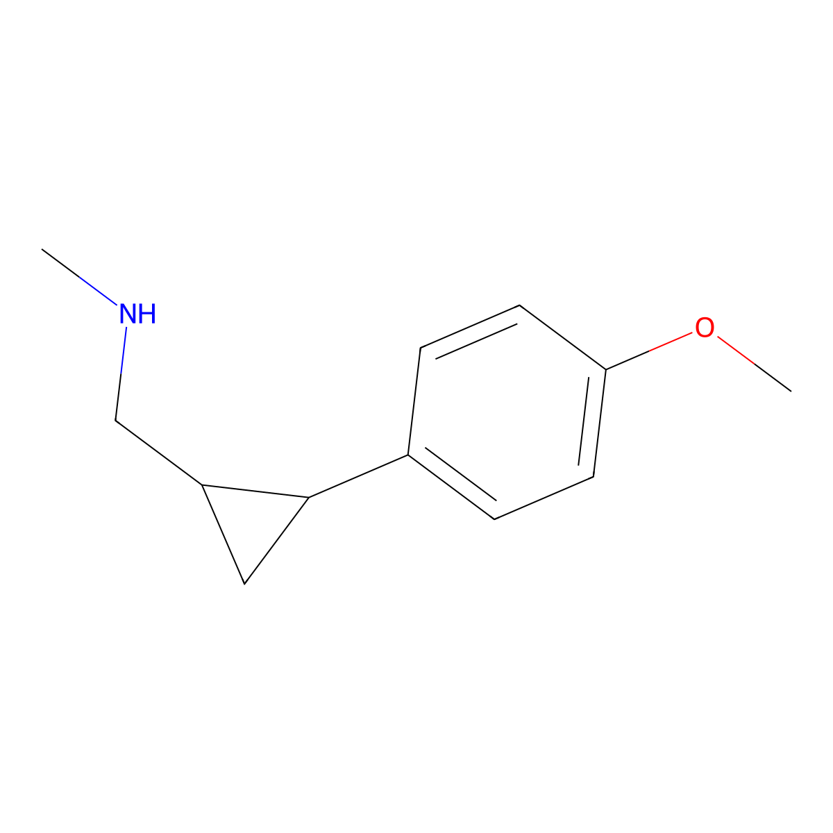 (2-(4-methoxyphenyl)cyclopropyl)-N-methylmethanamine molecular structure, CAS 1266871-30-0