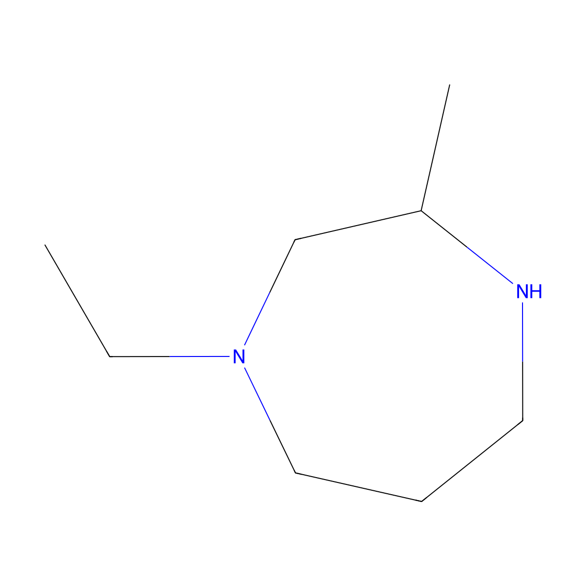 1-Ethyl-3-methyl-1,4-diazepane molecular structure, CAS 1266872-93-8
