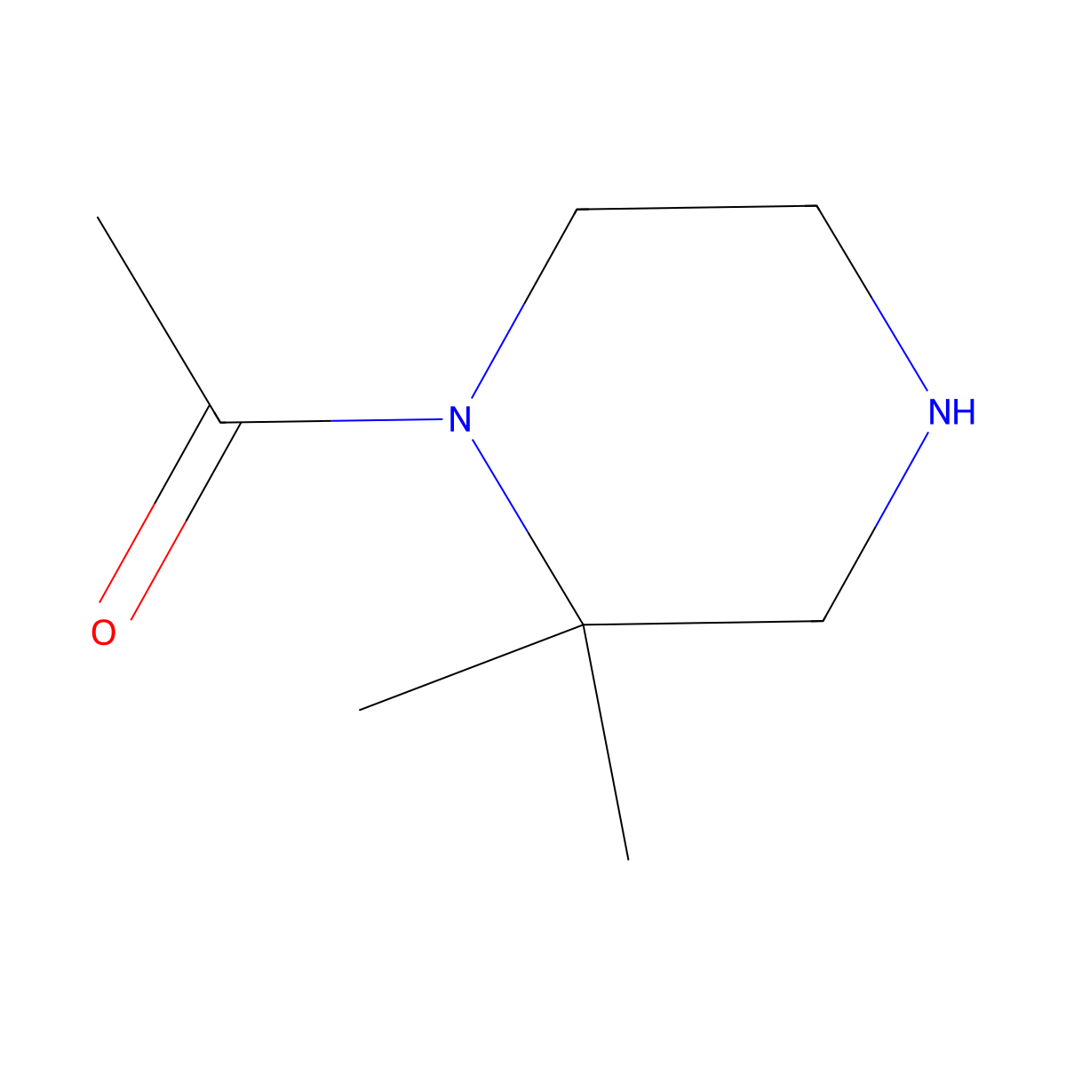 1-(2,2-Dimethylpiperazin-1-yl)ethan-1-one molecular structure, CAS 1266872-99-4