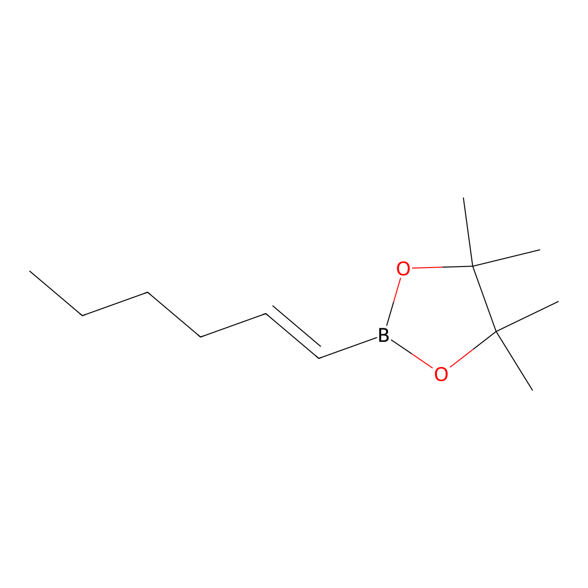 2-[(E)-hex-1-enyl]-4,4,5,5-tetramethyl-1,3,2-dioxaborolane molecular structure, CAS 126688-97-9