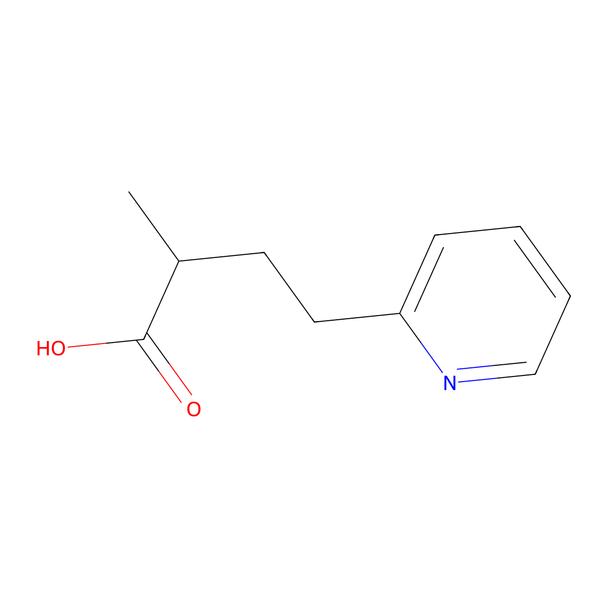 2-Methyl-4-(pyridin-2-yl)butanoic acid molecular structure, CAS 1266882-18-1