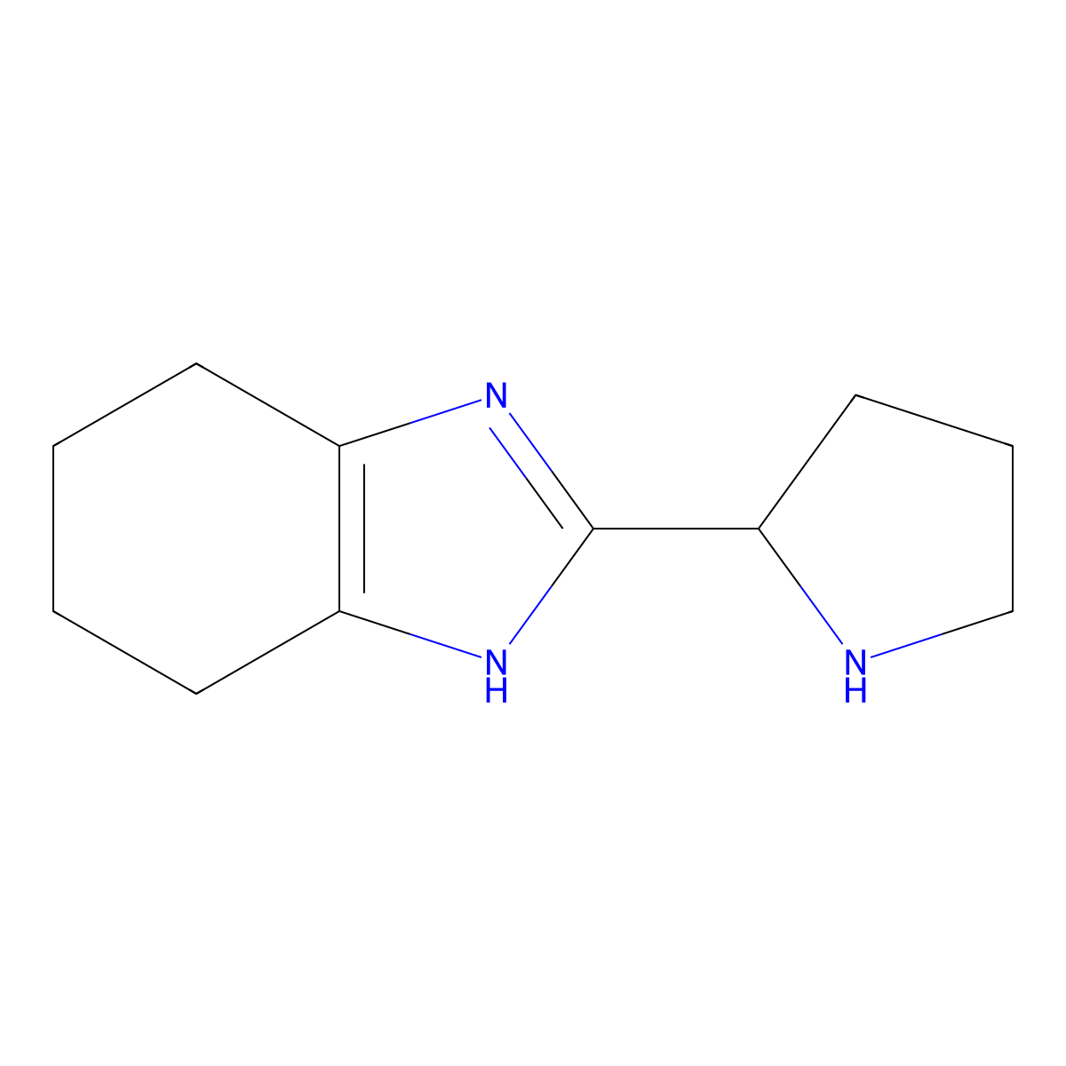 2-(pyrrolidin-2-yl)-4,5,6,7-tetrahydro-1H-1,3-benzodiazole molecular structure, CAS 1266883-26-4