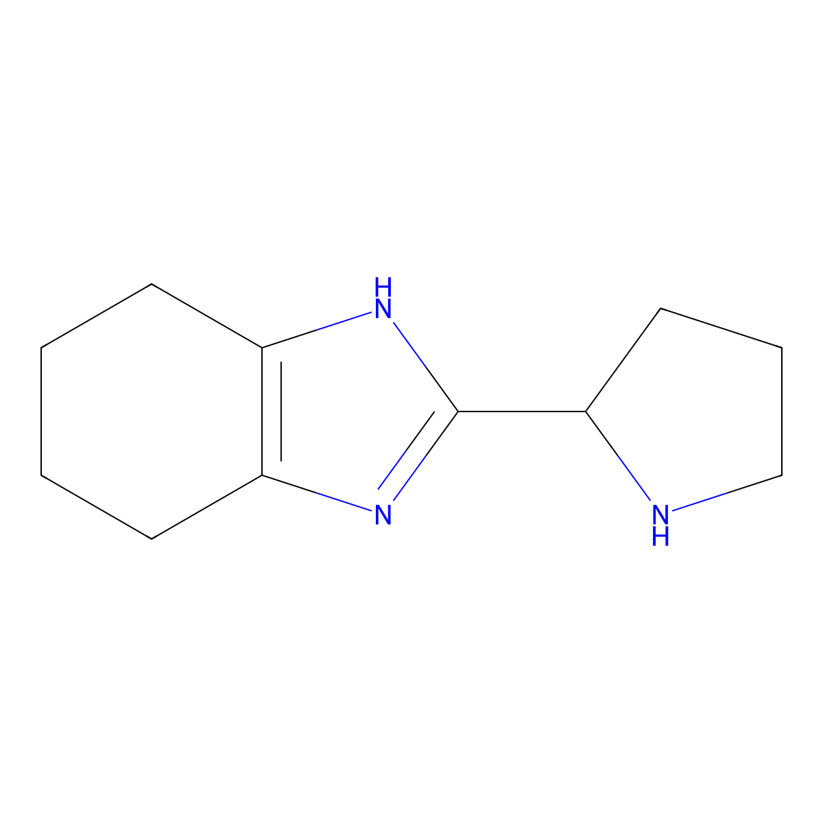 2-(pyrrolidin-2-yl)-4,5,6,7-tetrahydro-1H-1,3-benzodiazole molecular structure, CAS 1266883-26-4
