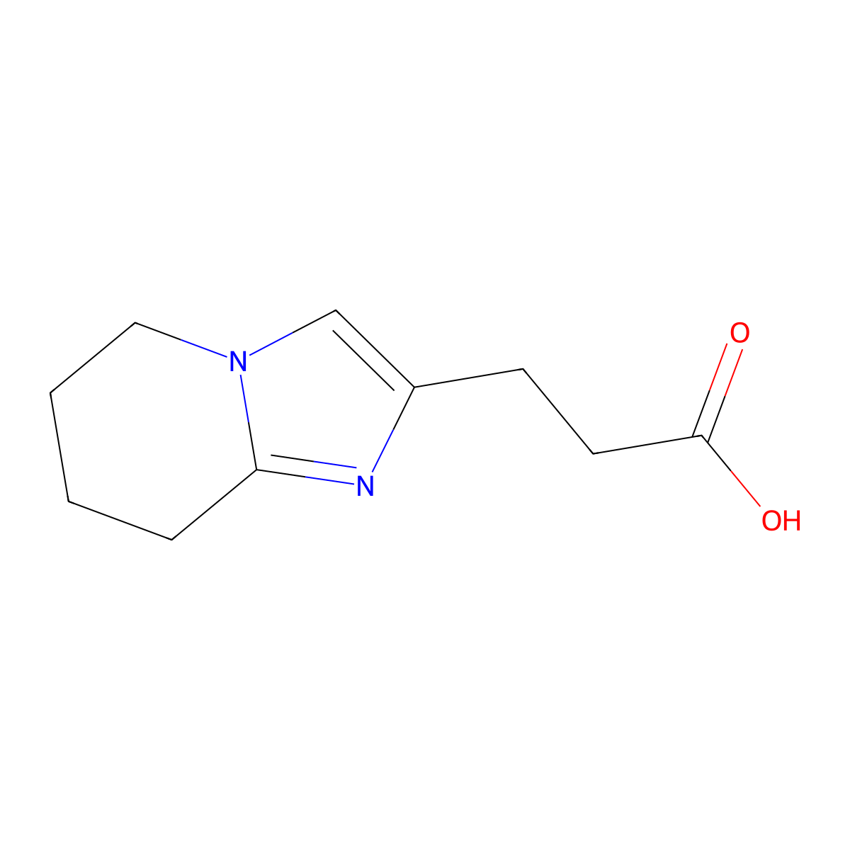 3-{5H,6H,7H,8H-imidazo[1,2-a]pyridin-2-yl}propanoic acid molecular structure, CAS 1266883-50-4