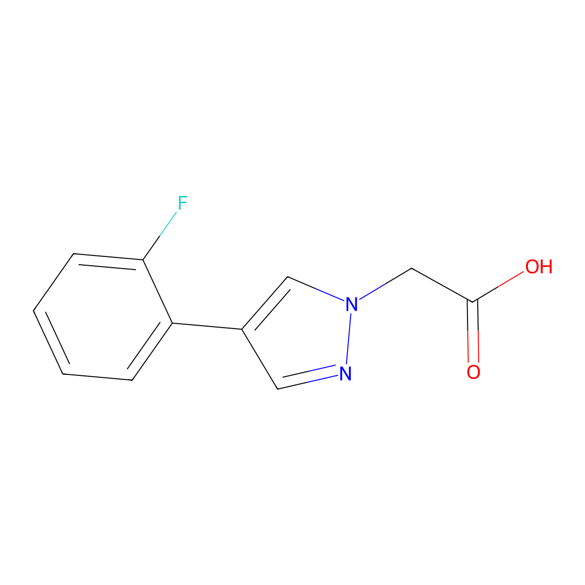 2-(4-(2-Fluorophenyl)-1H-pyrazol-1-yl)acetic acid molecular structure, CAS 1266888-40-7