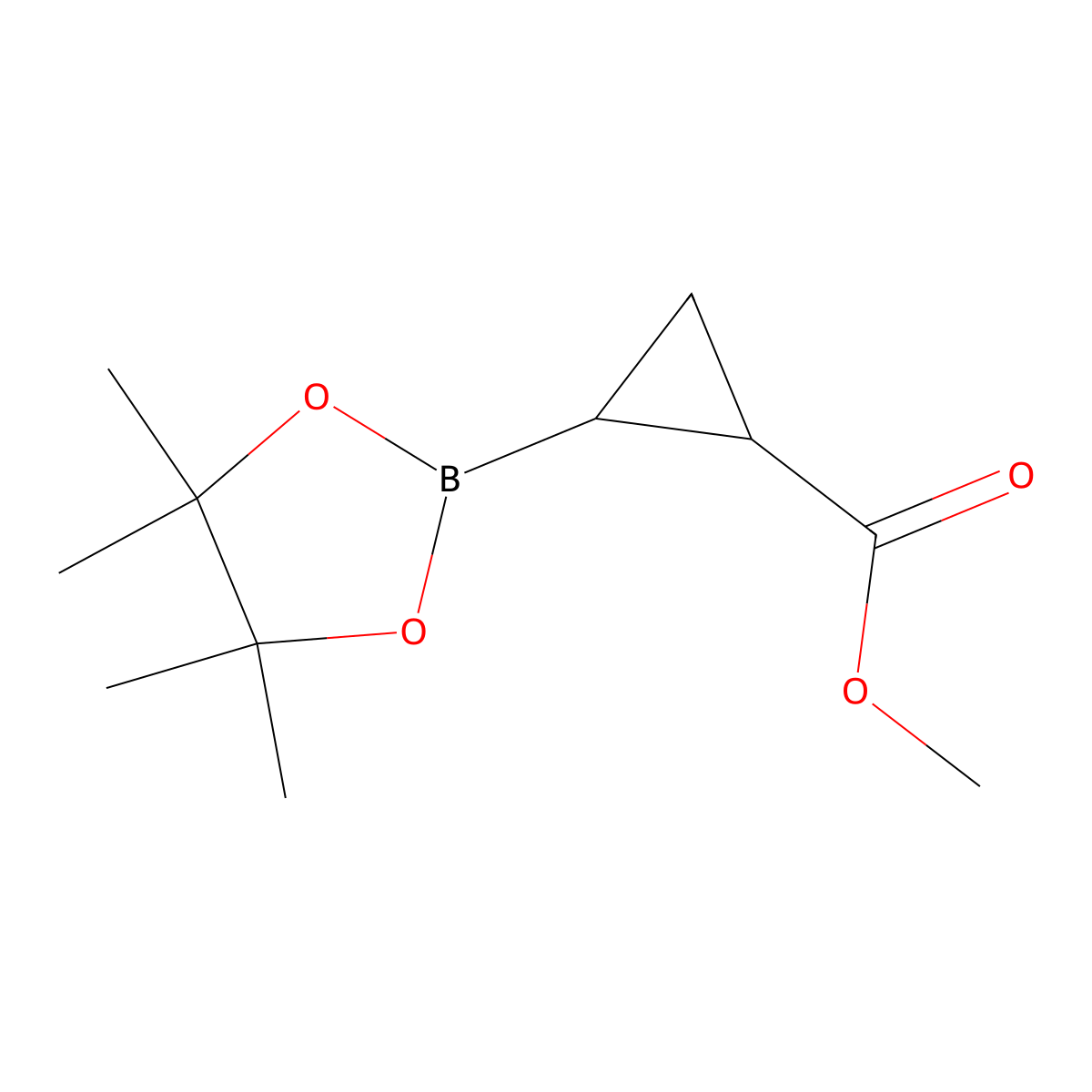 methyl (1R,2R)-2-(4,4,5,5-tetramethyl-1,3,2-dioxaborolan-2-yl)cyclopropane-1-carboxylate molecular structure, CAS 126689-05-2