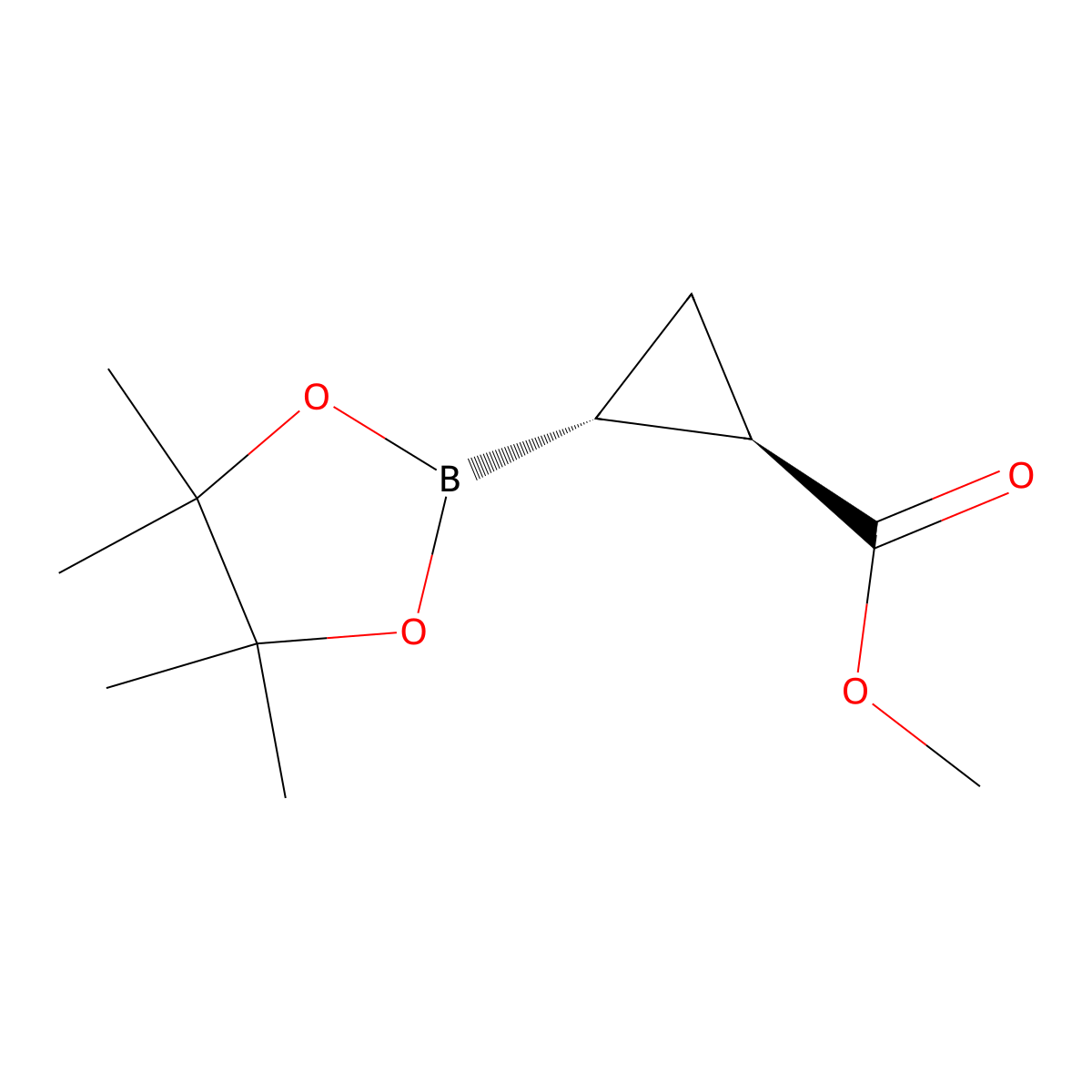 methyl (1R,2R)-2-(4,4,5,5-tetramethyl-1,3,2-dioxaborolan-2-yl)cyclopropane-1-carboxylate molecular structure, CAS 126689-05-2