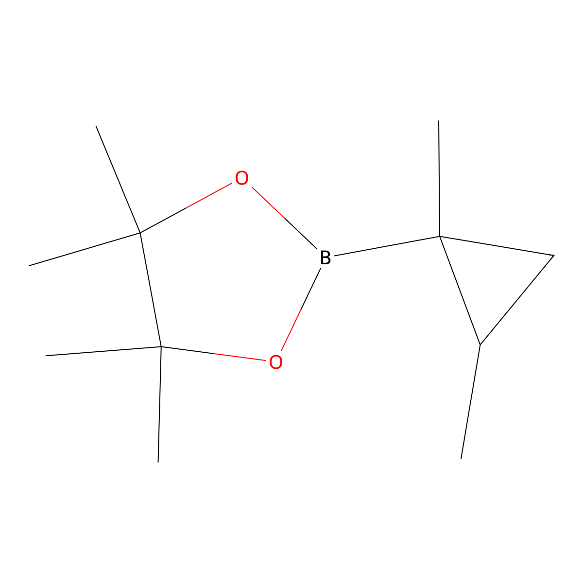 rac-2-[(1R,2S)-1,2-dimethylcyclopropyl]-4,4,5,5-tetramethyl-1,3,2-dioxaborolane molecular structure, CAS 126689-07-4