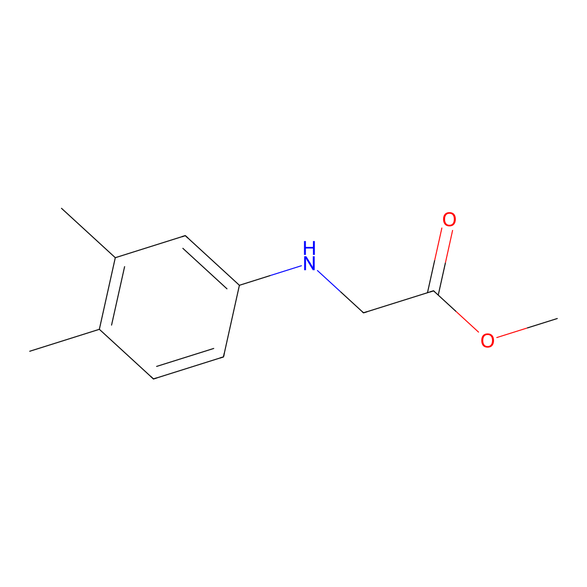 methyl N-(3,4-dimethylphenyl)glycinate molecular structure, CAS 126689-84-7
