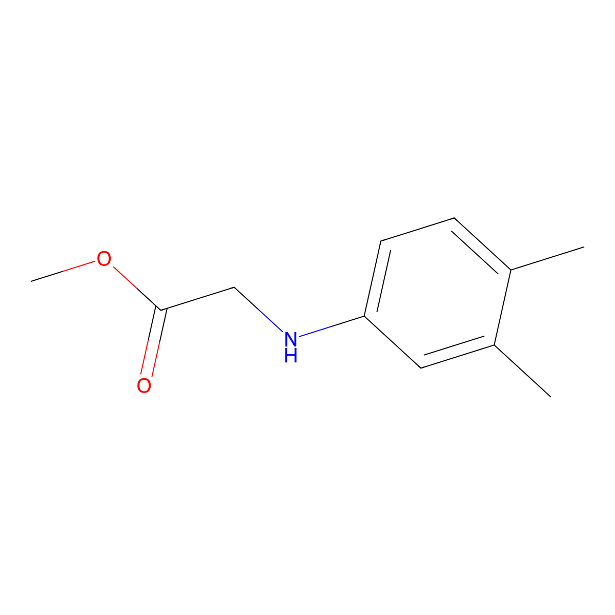 methyl N-(3,4-dimethylphenyl)glycinate molecular structure, CAS 126689-84-7
