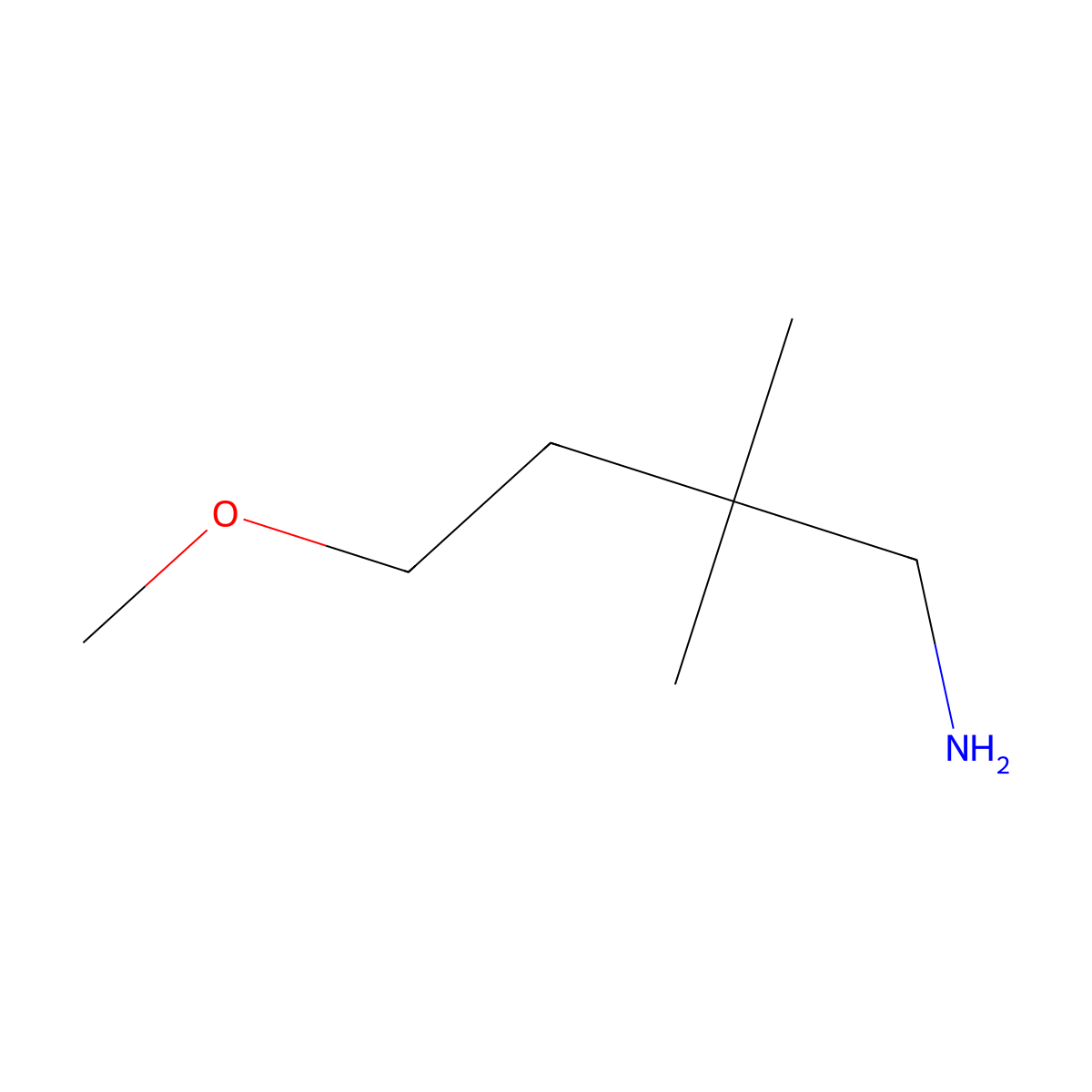 4-Methoxy-2,2-dimethylbutan-1-amine molecular structure, CAS 1266895-35-5