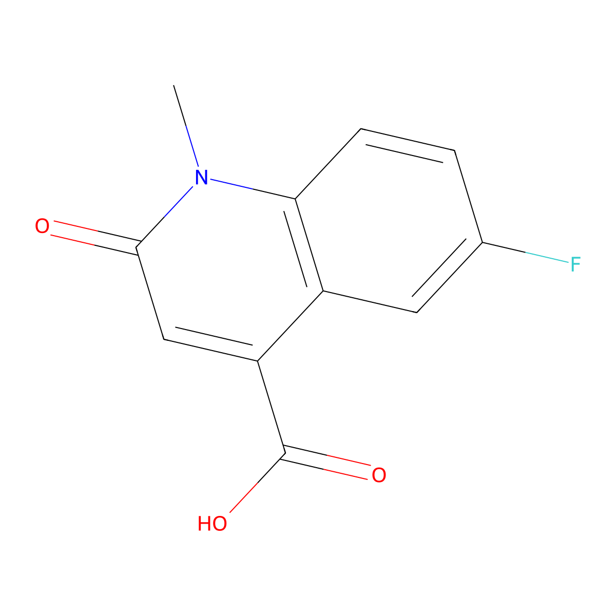 6-Fluoro-1-methyl-2-oxo-1,2-dihydroquinoline-4-carboxylic acid molecular structure, CAS 1266896-86-9