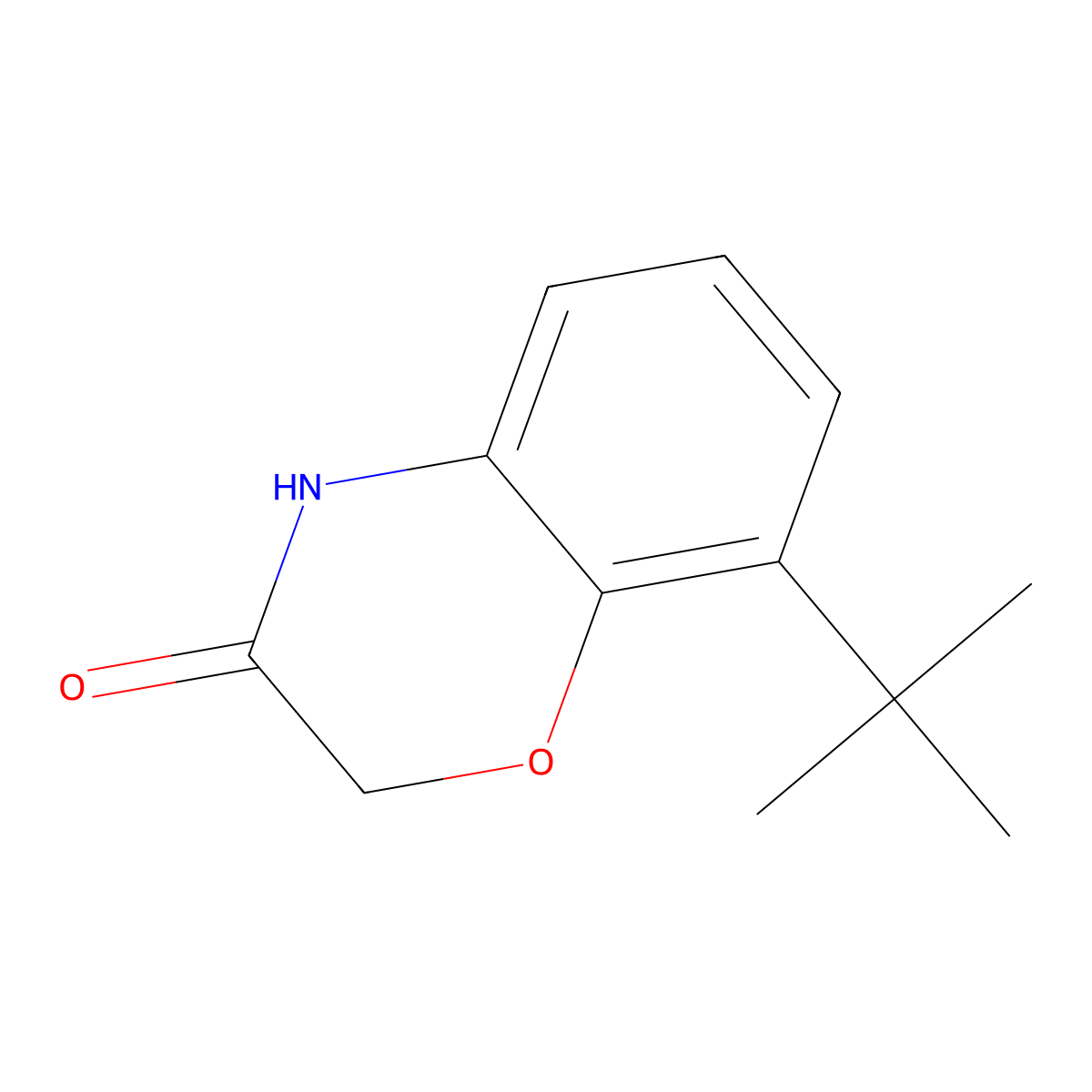 8-tert-butyl-3,4-dihydro-2H-1,4-benzoxazin-3-one molecular structure, CAS 1266915-66-5