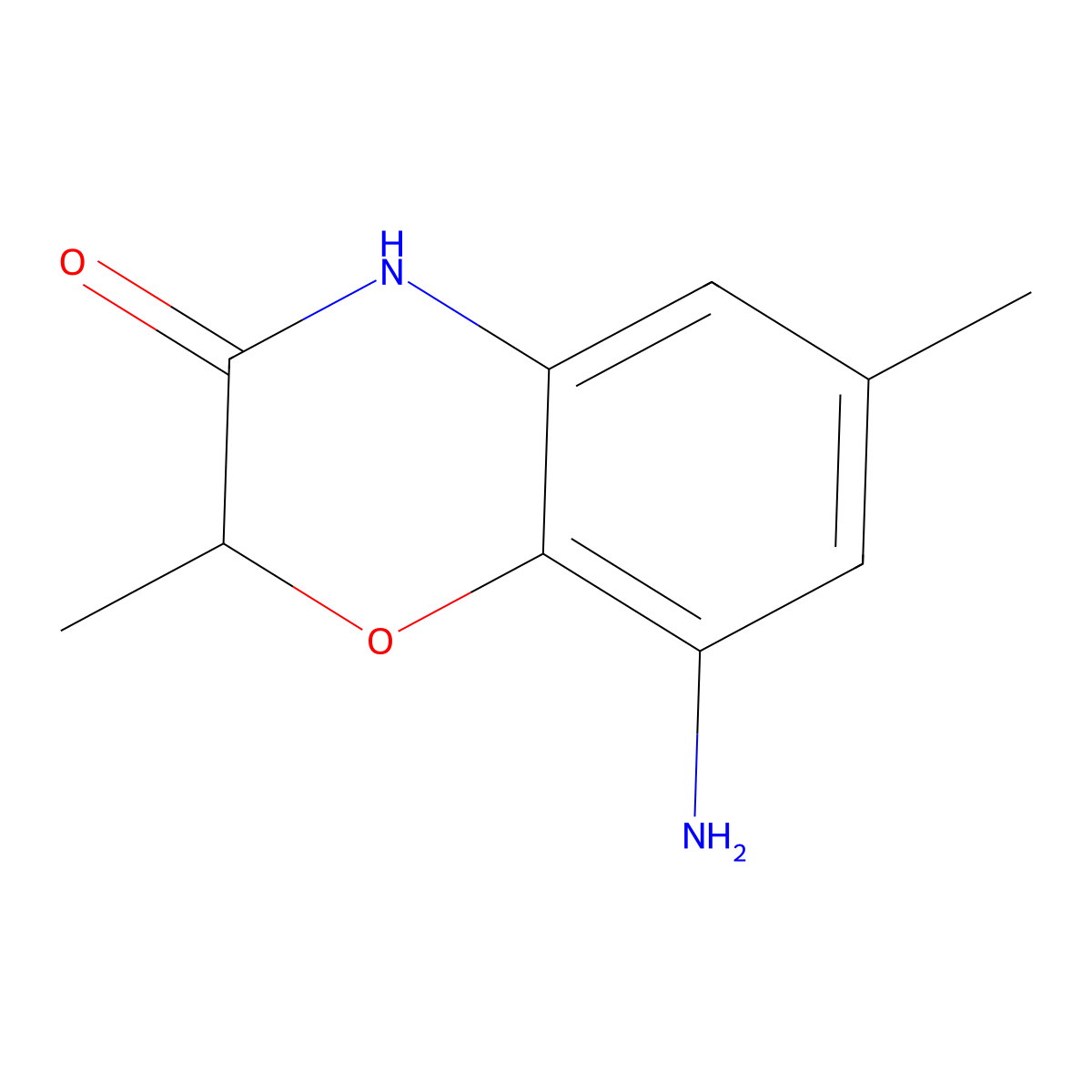 8-amino-2,6-dimethyl-3,4-dihydro-2H-1,4-benzoxazin-3-one molecular structure, CAS 1266928-97-5