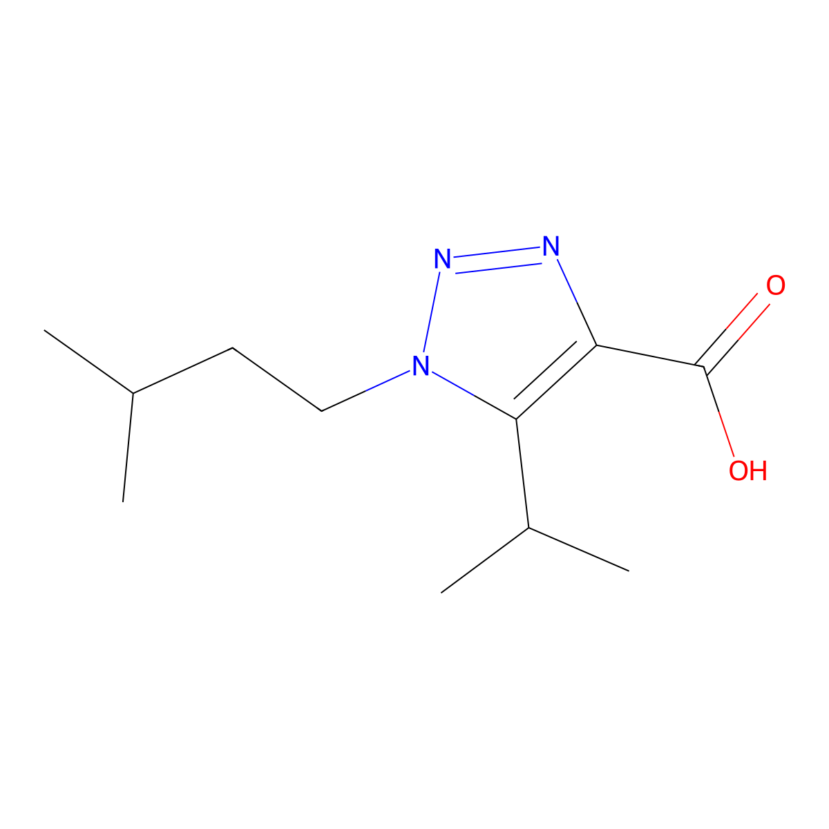 1-Isopentyl-5-isopropyl-1h-1,2,3-triazole-4-carboxylic acid molecular structure, CAS 1266931-57-0