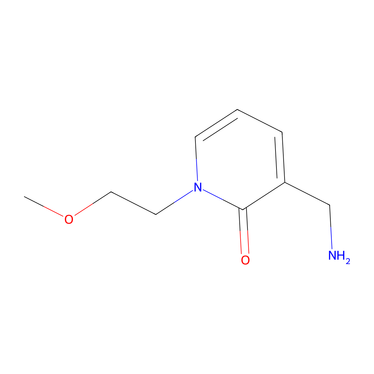 3-(Aminomethyl)-1-(2-methoxyethyl)pyridin-2-one molecular structure, CAS 1266935-64-1