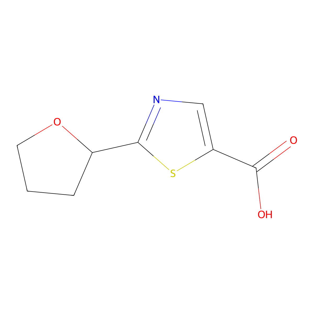 2-(Oxolan-2-yl)-1,3-thiazole-5-carboxylic acid molecular structure, CAS 1266936-58-6