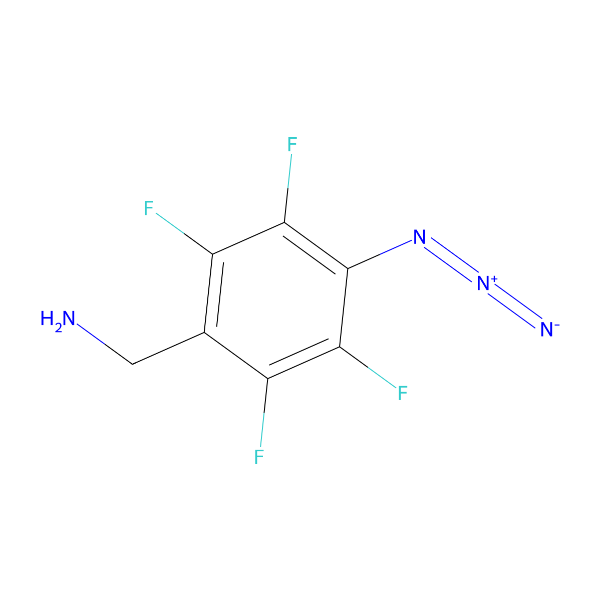 Benzenemethanamine, 4-azido-2,3,5,6-tetrafluoro- molecular structure, CAS 126695-61-2